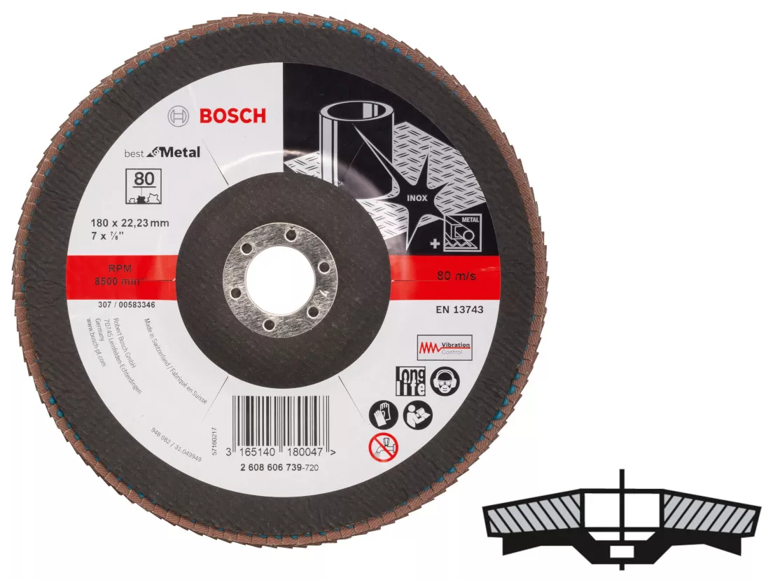 disque à lamelles inclinées Ø180mm Best for Metal Bosch (par 10)